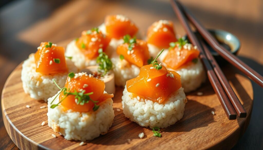 crispy sushi rice bites