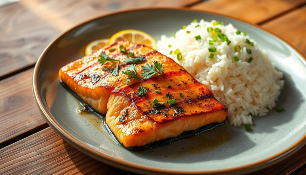 salmon and rice