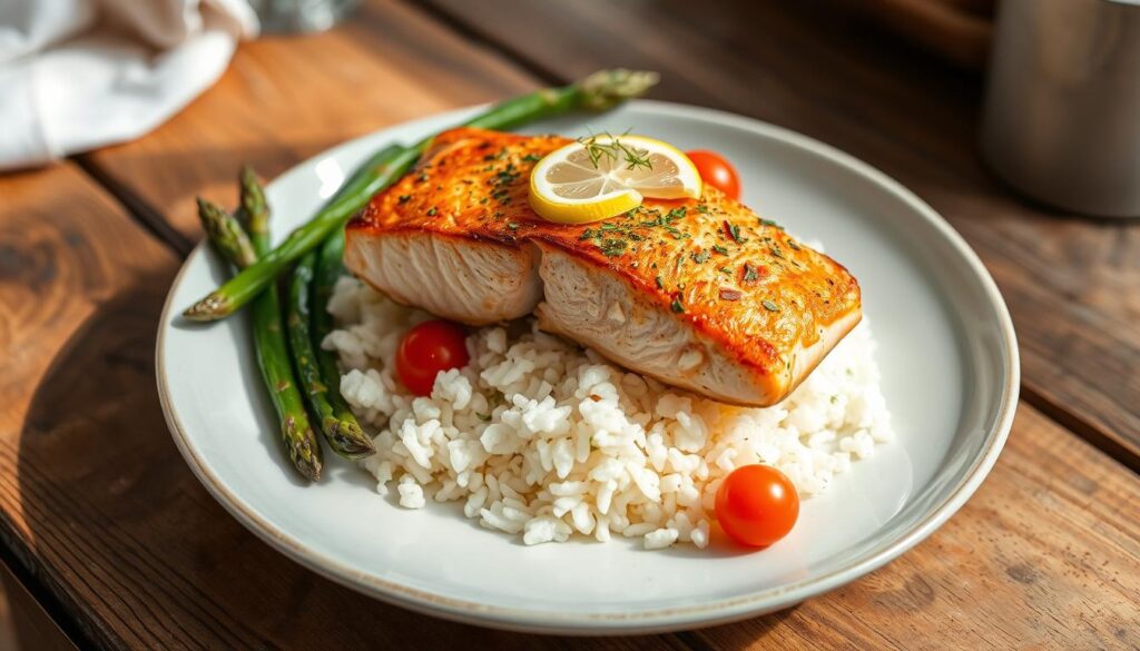 salmon and rice