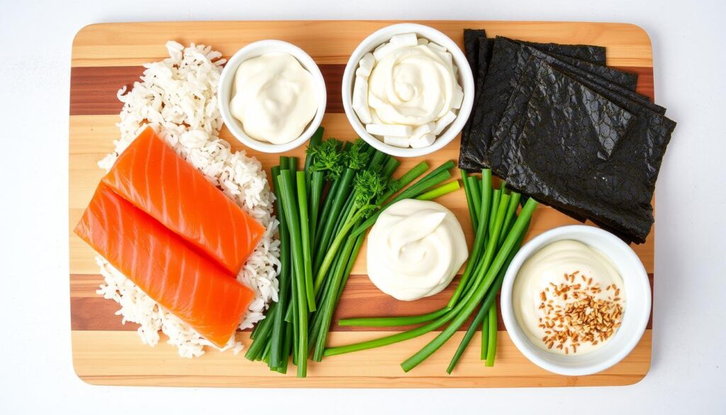 salmon sushi bake ingredients