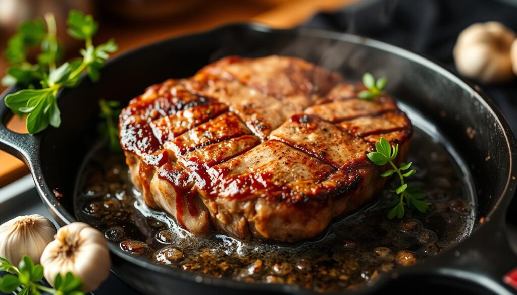 searing round steak